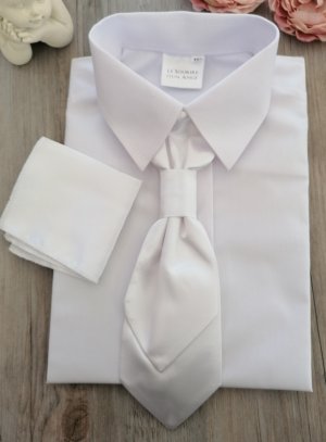 invention Hamburger silent Cravate lavalière enfant garçon satin uni + pochette