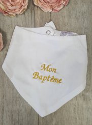 bavoir de baptême blanc