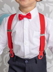 bretelles enfant ceinture habillée rouge