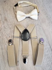 bretelles enfant ceinture habillée beige