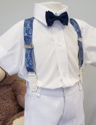 ceinture habillée et bretelles enfant bleu