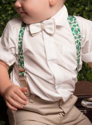 bretelles enfant ceinture habillée vert