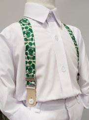 ceinture habillée et bretelles enfant vert