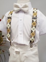 ceinture habillée et bretelles enfant beige