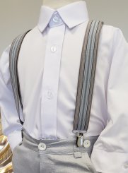 ceinture habillée et bretelles enfant gris