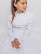 robe aube communion blanc