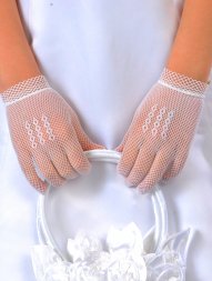 gants fille blanc