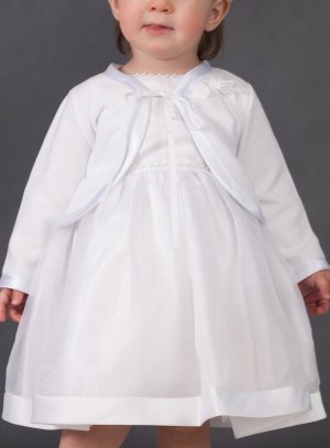 Gilet fille, veste blanche bebe et fillette Baptême bol14