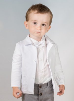 Veste de costume bébé blanche très smart ! Veste Baptême Mariage