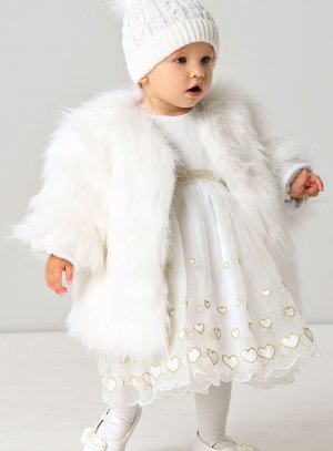 Manteau fausse fourrure pour bébé fille