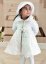 Manteau long blanc petit fille pour cérémonie baptême hiver