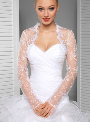 Femme Mariée Ivoire/dentelle blanche sur-Top Boléro couvre-épaules Mariage Veste Taille UK 8-16 