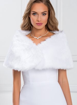 Bridal Hiver Mariage Manteau Cape à capuche avec bordure en fourrure Long Fleur Fille Manteau