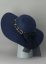 chapeau mariage bleu marine femme bord large ruban