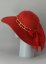 chapeau mariage rouge femme bord large ruban