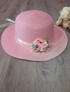 chapeau de cérémonie fille rose