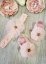 Chaussettes effet chausson + bandeau bébé pour cérémonie, baptême, photo... rose