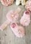 Chaussettes / chaussons + bandeau assortis pour baptême ou cérémonie bébé fille rose
