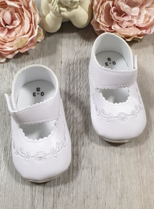 Chaussures blanche bébé fille mariage baptême cérémonie