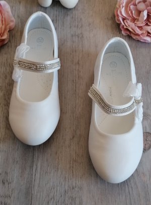 Chaussure Ballerine Fille Mariage Baptême Cérémonie Strass Vernis simili cuir! 