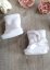Chaussons bottes bébé fille hiver - botte blanche bébé ruban blanc