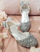 chaussures cérémonie fille gris argent