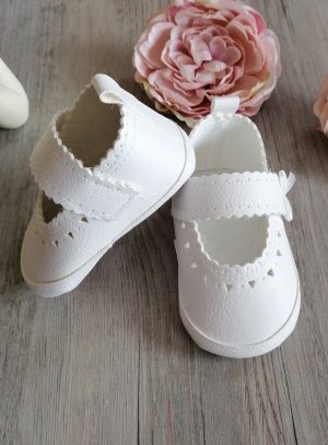 SOLDES - Chaussures de baptême blanc verni bébé fille pas chère !