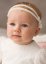 bandeau bébé avec perles et noeud pour cérémonie baptême ou photo bébé