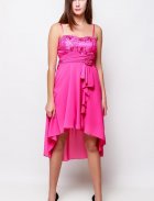 robe soirée courte femme rose fushia