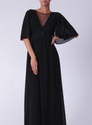 robe soirée longue femme noir
