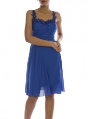 robe soirée courte femme bleu roy