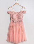 robe soirée courte femme rose