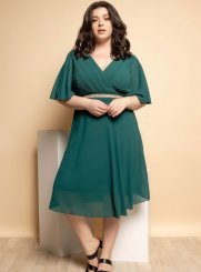 robe soirée courte femme vert