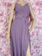 robe soirée longue femme violet