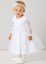 Robe baptême bébé fille manches longues dentelles blanche