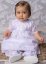 Robe baptême + culotte dentelle blanc bébé fille