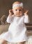 Robe de baptême manches longues avec dentelle pour bébé fille