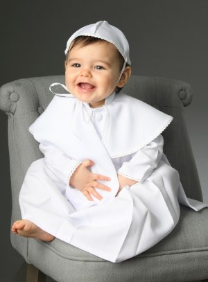 Robe baptême garçon blanche Jean Paul II