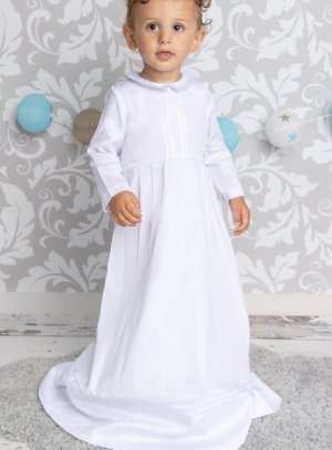 robe de baptême garçon coupe traditionnelle longue