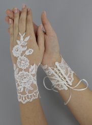 gants de mariée et mitaines ivoire - ecru