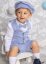 Costume bermuda mariage blanc bleu pour petit garçon