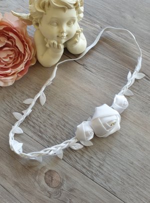 bandeau headband mariage cérémonie blanc avec fleurs