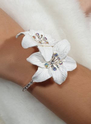 bracelet mariage fleur et strass