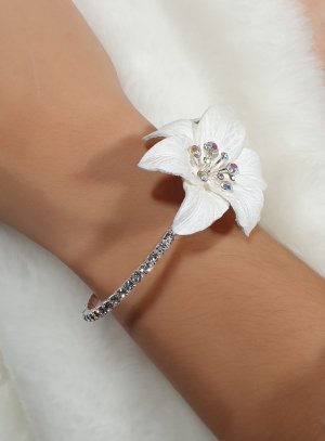 Bracelet Extensible Fleur Fête De Mariage Cristal Strass Ronds Bijoux  Elégant Magnifique Pour Femme Fille[u25600] - Achat / Vente bracelet -  gourmette Bracelet Extensible Fleur25600 - Cd