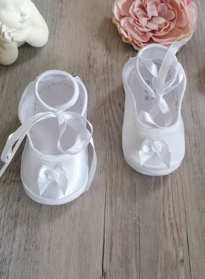 chaussons de baptême bébé fille ballerine