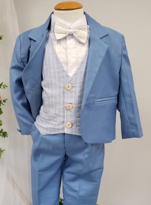 Costume bleu bébé ou petit garçon pour mariage ou baptême