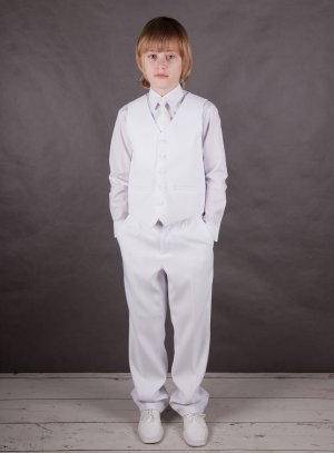 Costume blanc garçon pour célébration baptême communion ou mariage enfant