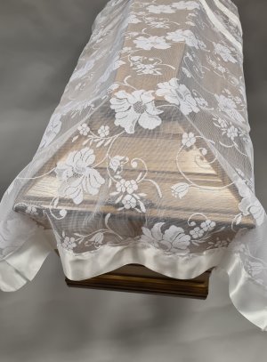 Drap mortuaire linceul transparent avec motif floral