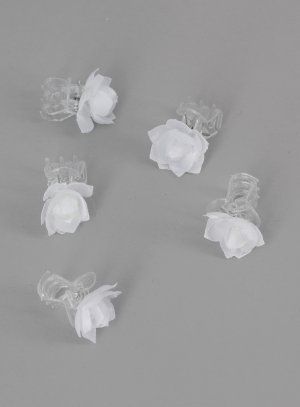 pins pinces crabe pour coiffure mariage baptême ou communion fleur blanche