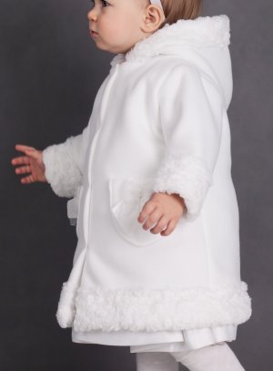 Manteau blanc bébé polaire Mixte